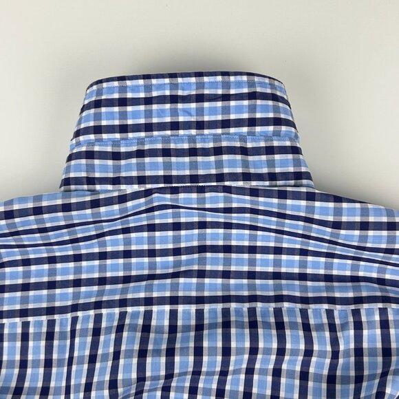Eton Dress Shirt Mens EU 40  US 15 3/4 Contemporary Fit Blue Plaid Contrast Trim - Picture 5 of 15